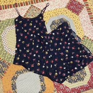 Navy floral maxi dress